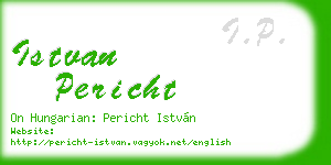 istvan pericht business card